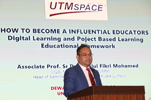 大马科技大学工业网络和UTM Space吉隆坡行政教授沙拉祖莫哈末博士在座谈会进行分享。