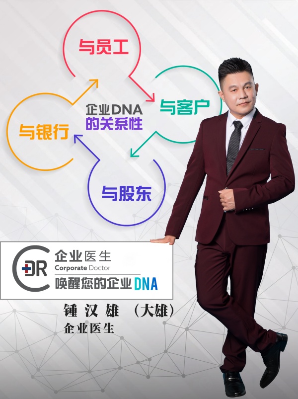 锺汉雄博士在这20年企业实战经验，加上修读学术课程、跟国内外企业导师学习与交流等，而总结了一套全新的“企业DNA系统”。
