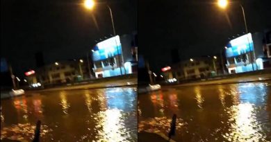 柏迈斯里鹅唛水管破裂淹没马路