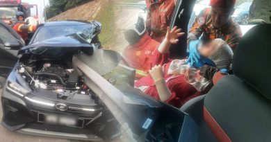 女司机失控撞防护栏 面部受伤送院