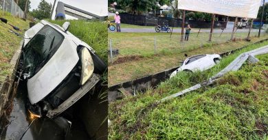 驾车失控冲入沟渠 孕妇获救送院治疗