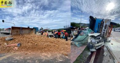 罗厘 垃圾车 2轿车 酿“4车连环撞”