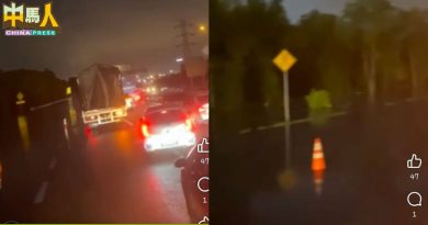 新北巴生海峡大道 2车道积水 交通延误45分钟